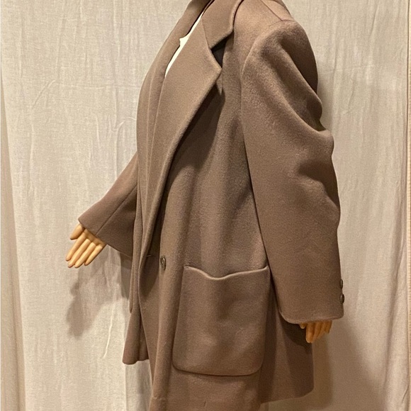 Vintage Jones New York Beige Heavy Wool Coat M - Picture 3 of 8
